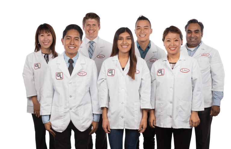 Group of smiling Glidewell Laboratories technicians