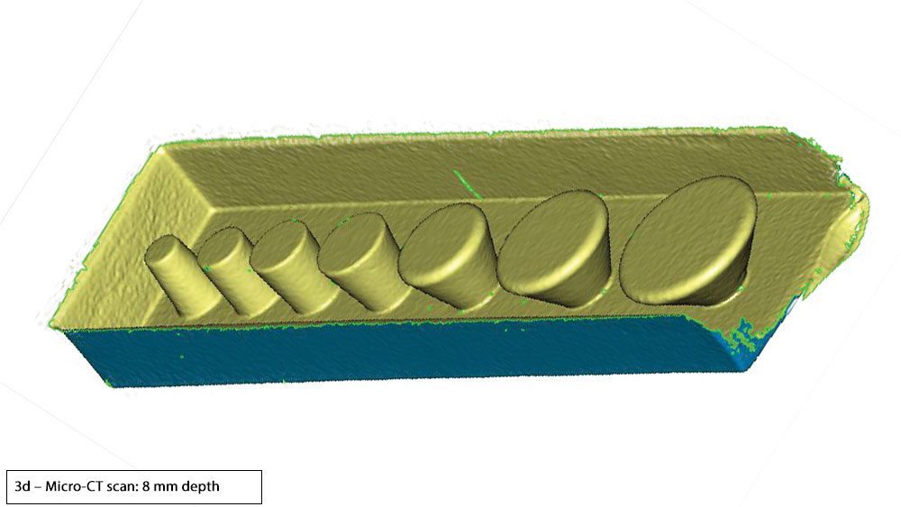 Figure 3d: Optical scan: 8 mm depth