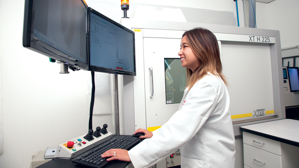 Emily Nguyen, Glidewell Laboratories Research and Development scientist creating a 3D model