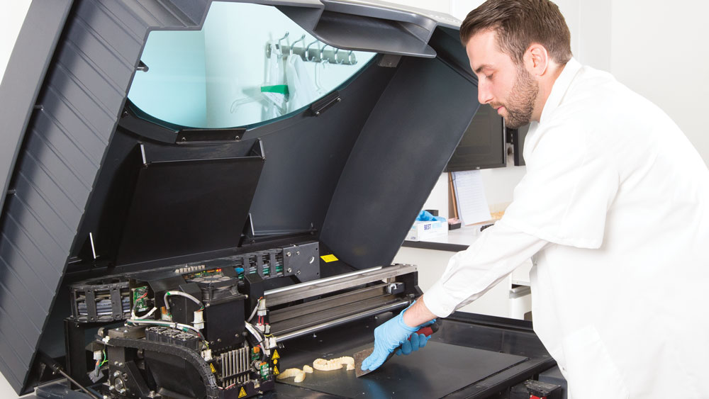 Intern working with digital technology