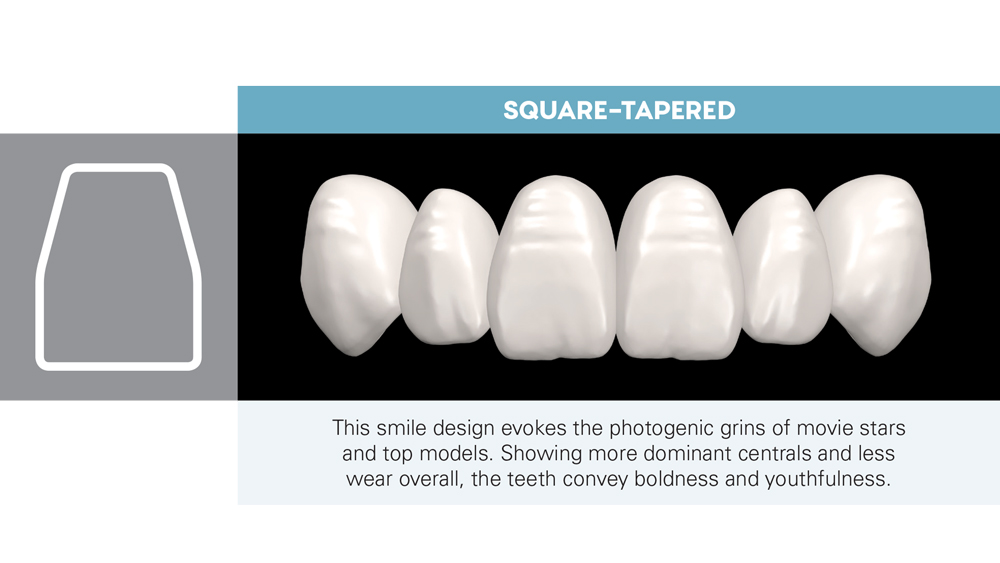 Square-tapered smile design