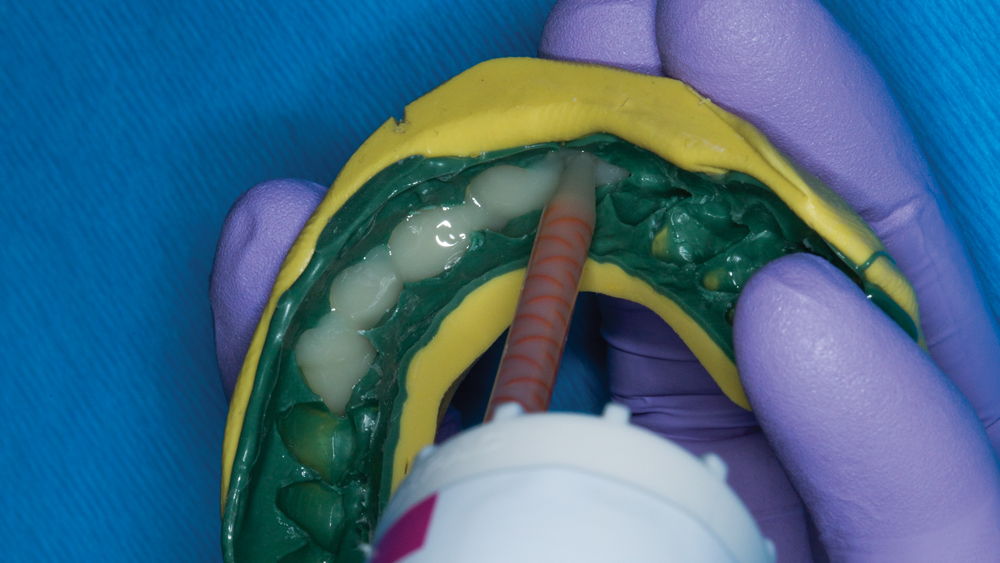 The mock-up is then filled