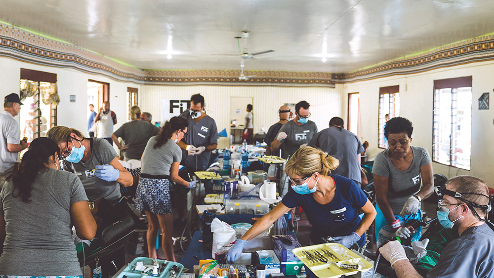 The open quarters of the clinic allow volunteers to treat as many patients as possible.