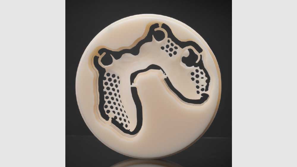 milled frame from solid block of acetal resin