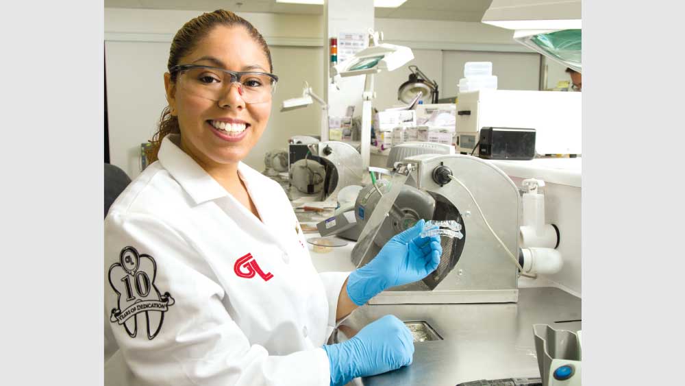 Lab worker fabricating a Silent Nite Sleep Appliance