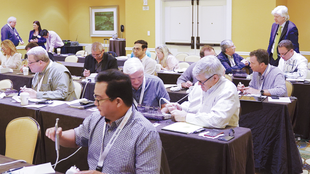 Attendees on a hands-on workshop