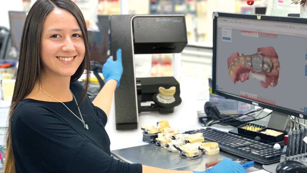 Digital software on technician's monitor