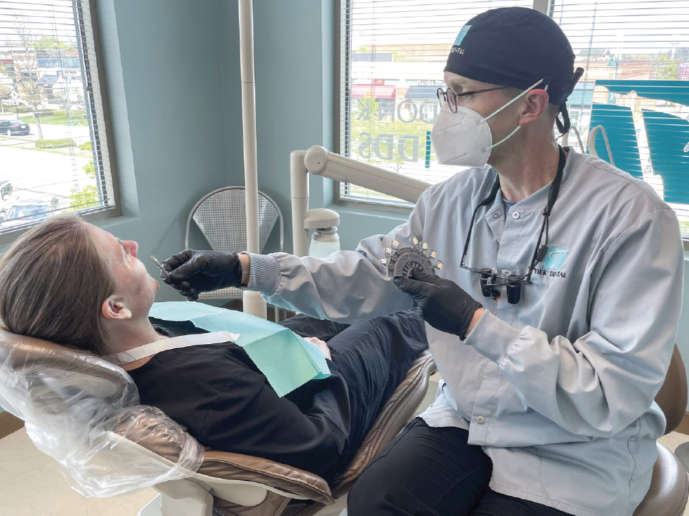 Dr. Tiek uses the BruxZir Shade Guide with a patient