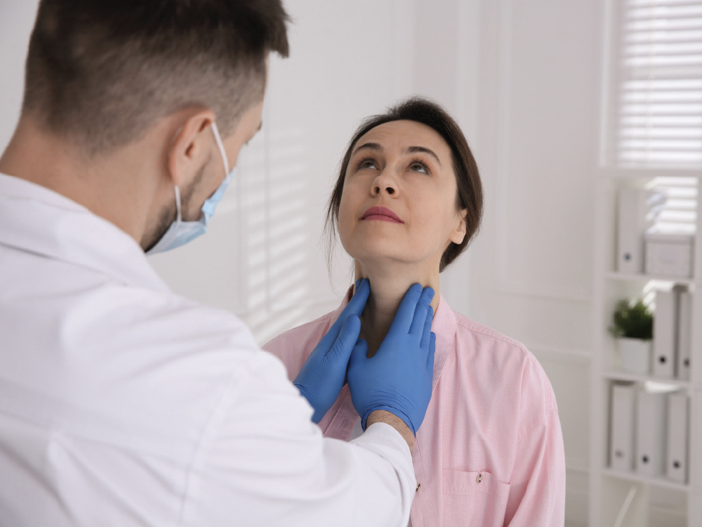 Thyroid check on patient