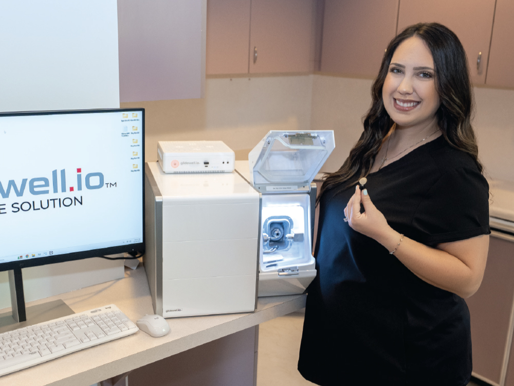 Dental Assistant, Julia, Loading a BruxZir NOW Milling Block