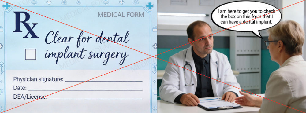 Avoid submitting a medical clearance request with insufficient clinical detail for the physician to render an informed decision. This is a common error.