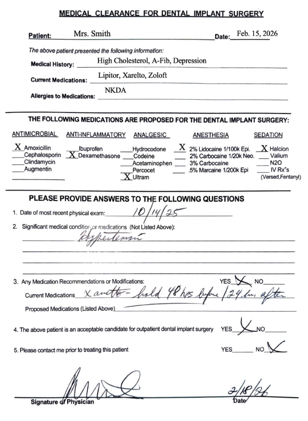 RESNIK INSTITUTE MEDICAL CLEARANCE FORM